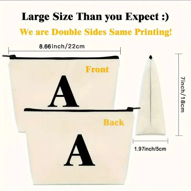 Canvas Large Capacity Fabric Coin Purse Travel Cosmetic Wash Storage Bag