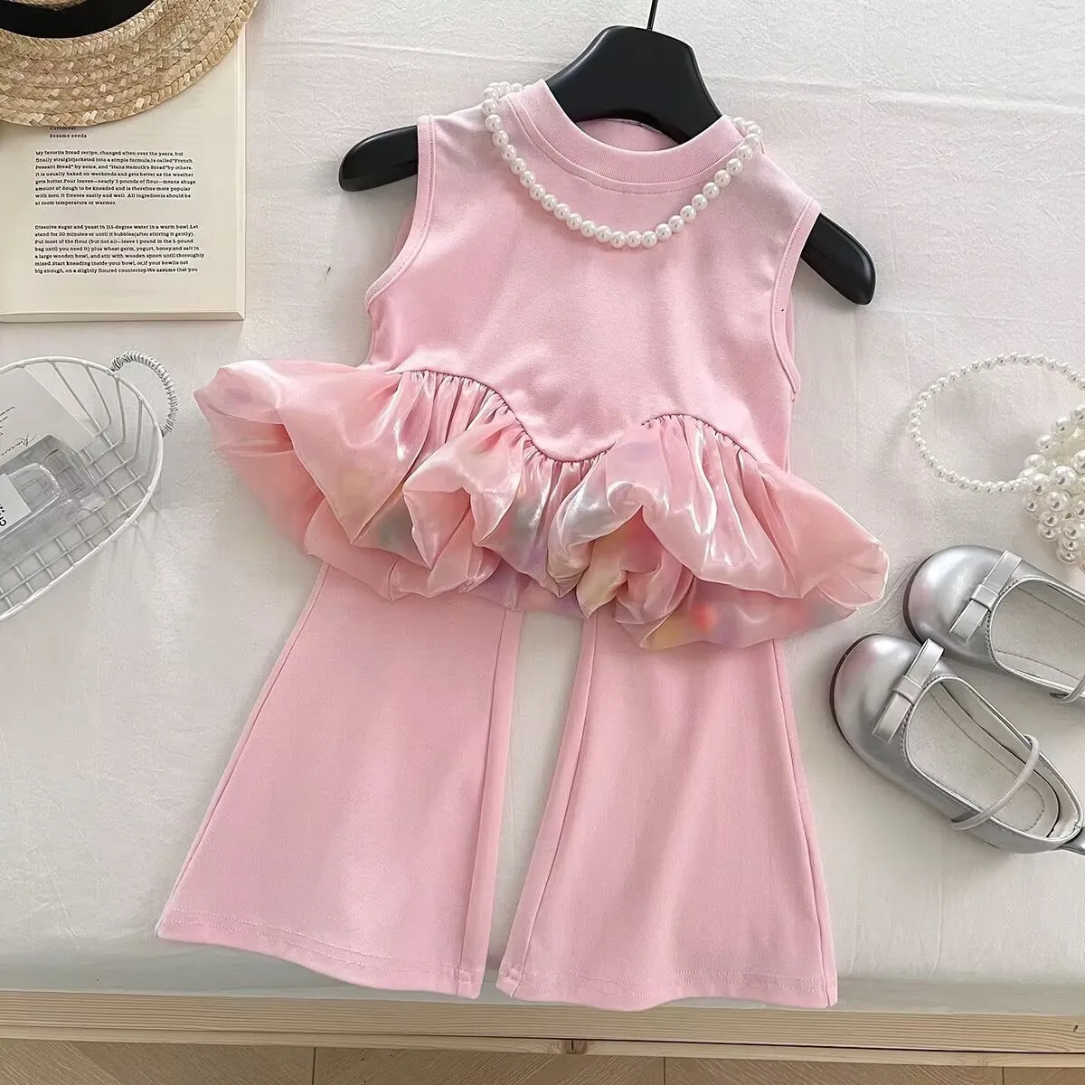 Childrens Clothing Sets Sleeveless Vest Top Flared Pants 2pcs Sets Baby Girl Outfit Set Toddler Girl Clothes 250729