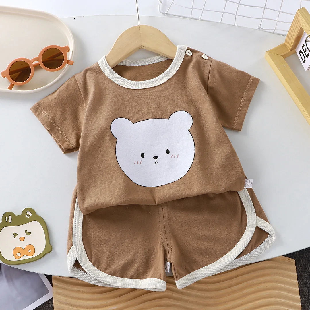 Summer cotton cartoon casual childrens set Baby Clothes girl boy T-shirtshorts 2 pieces of 0-4-year-old childrens clothing 250729