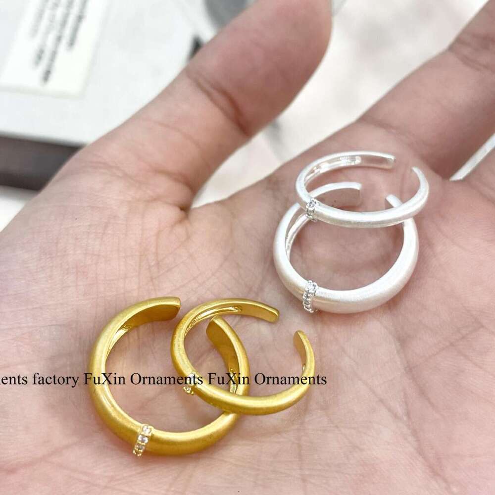 INS Minimalist Brushed Ring for Women, Unique Design, High-end Feel, Adjustable Open Ring, Trendy Personality e57