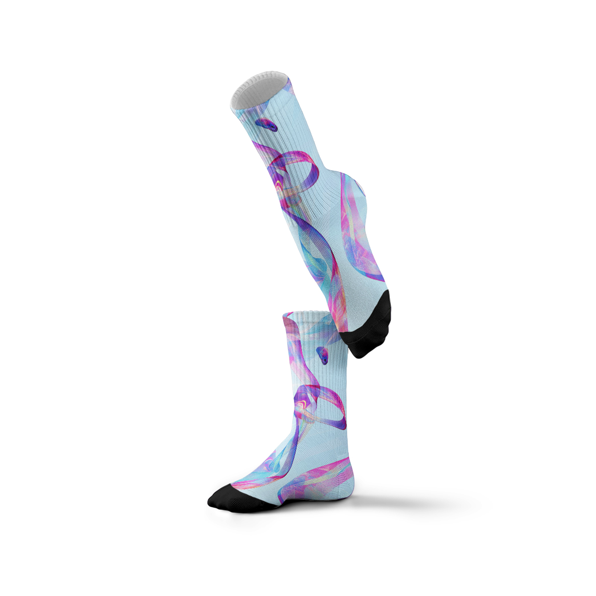 Colorful Abstract Swirl Unisex Tube Designer Socks C102