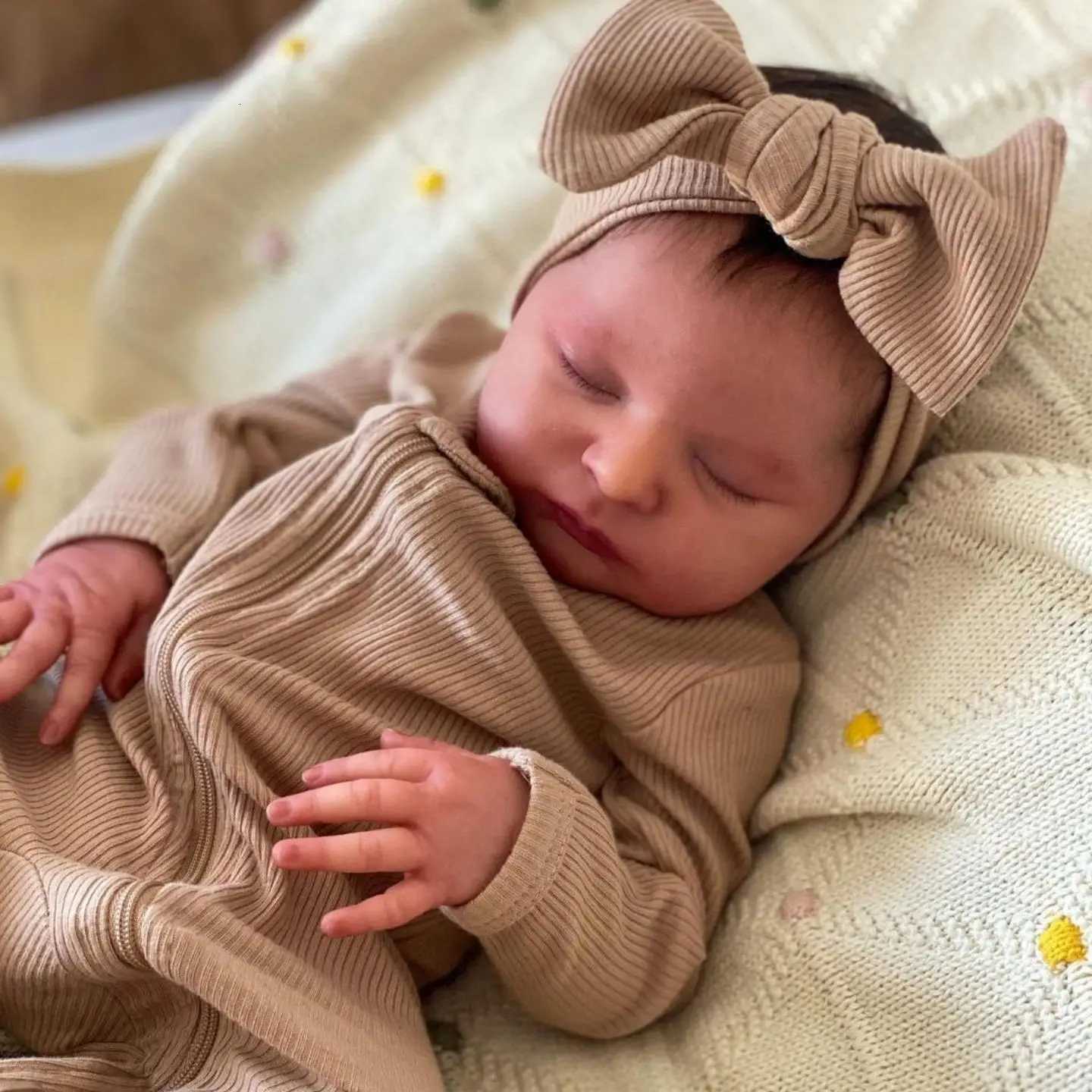 3D-Painting Skin with Visible Veins 50CM Soft Silicone Asleep Laura Silicone Reborn Baby Doll Toy Girl 20Inch Looks Real XJ250730