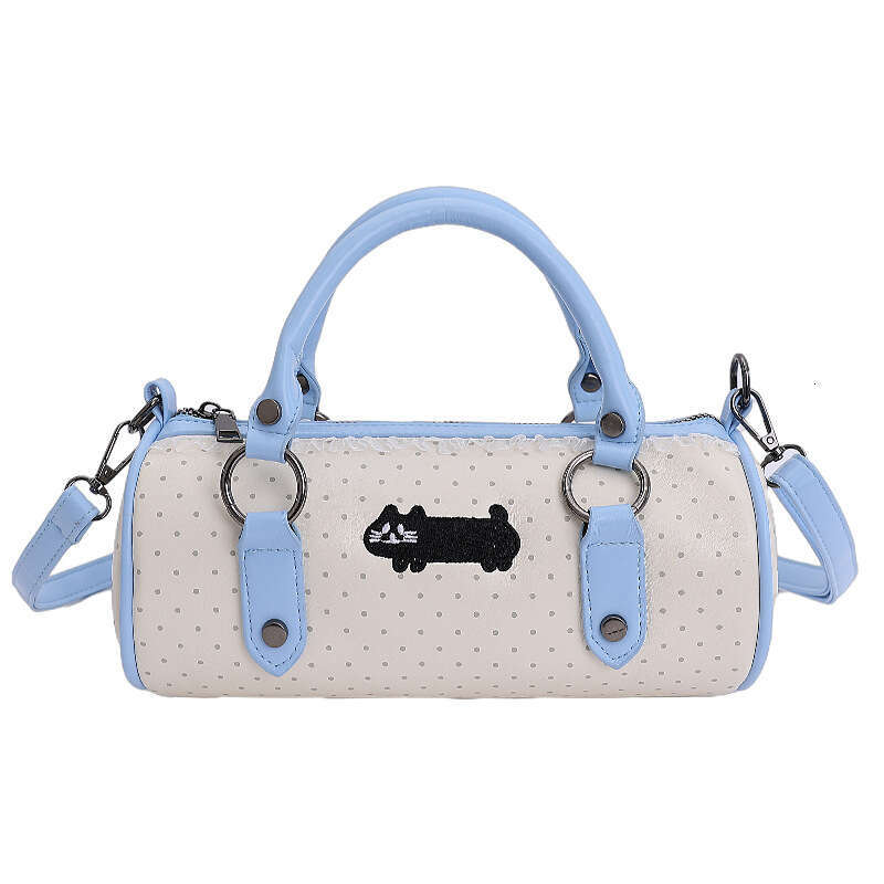 Cute Polka Dot Kitten Fashion Trend Versatile Simple Design College Student High-end Feel Single Shoulder Crossbody Handbag