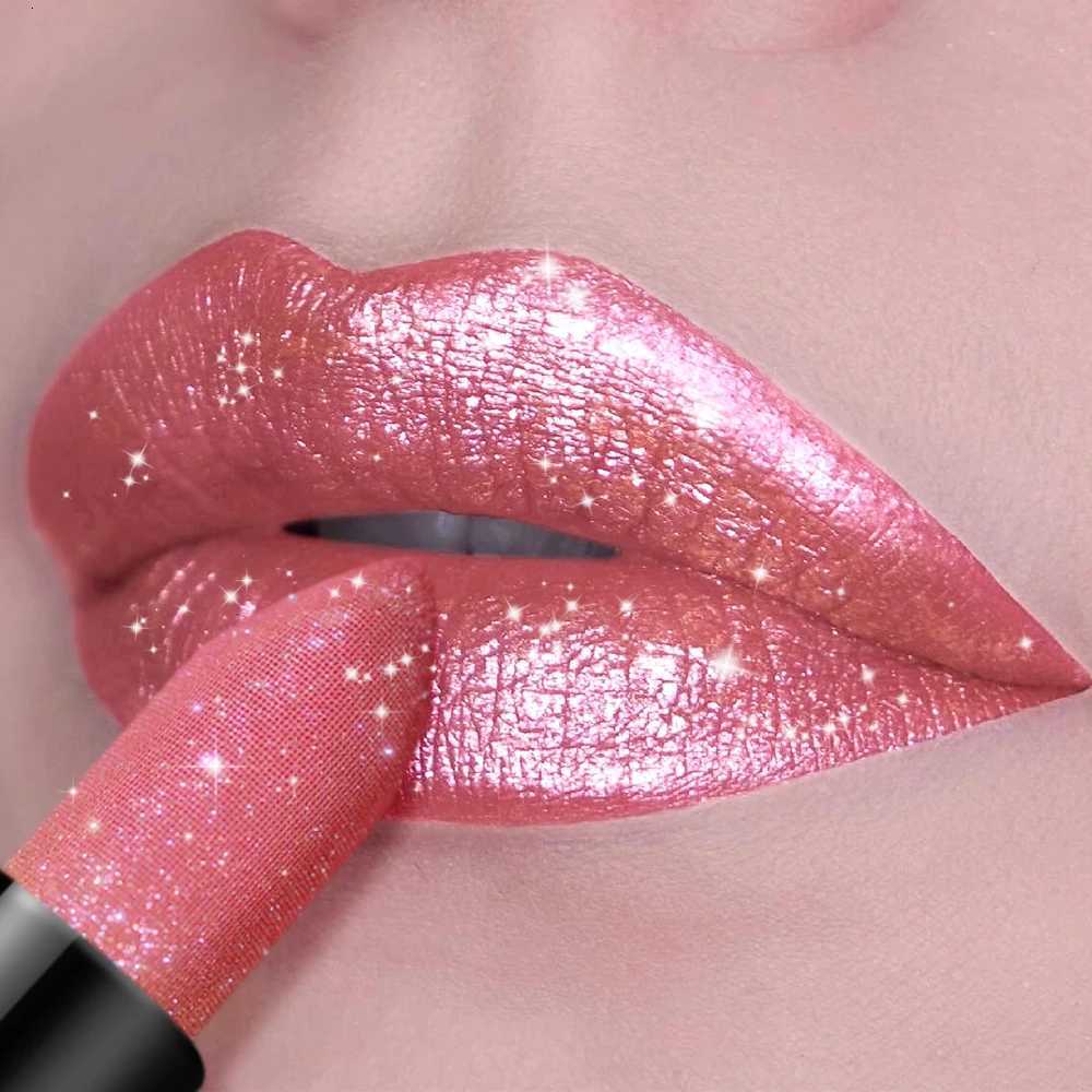 1 PC Glitter Lipstick a pressable pearlescent lipstick is very shiny like crushed diamond particles smooth and long-lasting. G250729