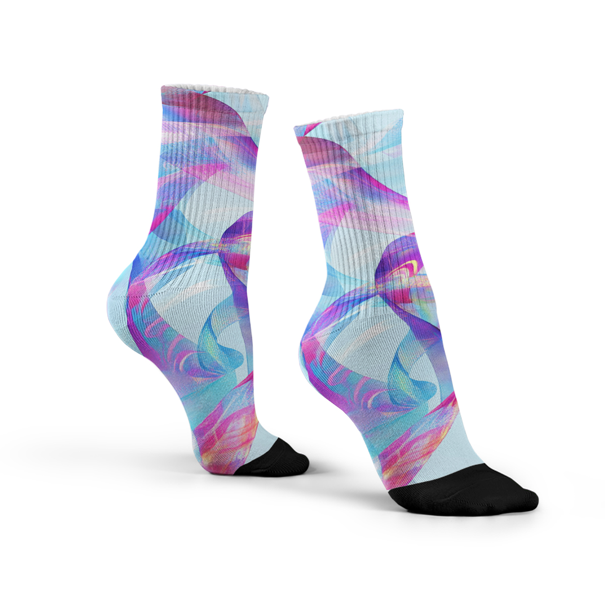 Colorful Abstract Swirl Unisex Tube Designer Socks C102