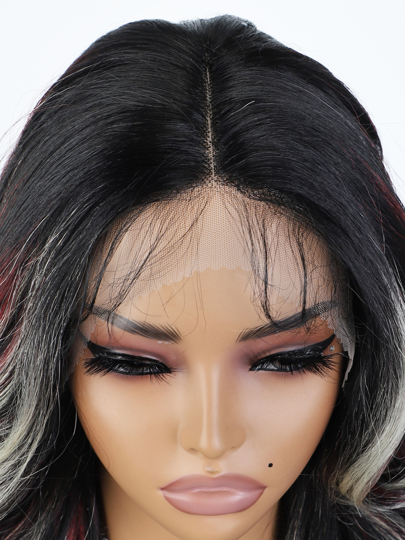 Rebecca Fashion Synthetic Hair 13*4*1 Lace Front Wigs For Women 24 Inch Highlight Honey Brown Body Wave Wig Lace Wig High Temperature Fiber