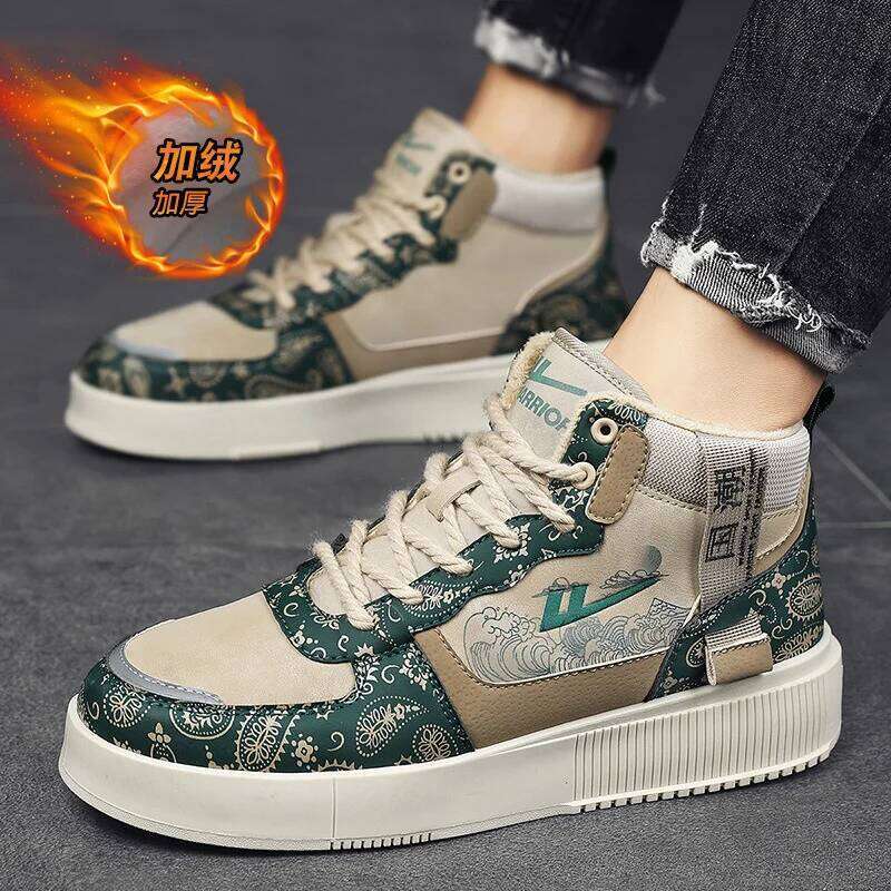 Winter wrap around the ankle veet, keeps warm Men's Trendy Versatile Casual Board Shoes Sole Surf