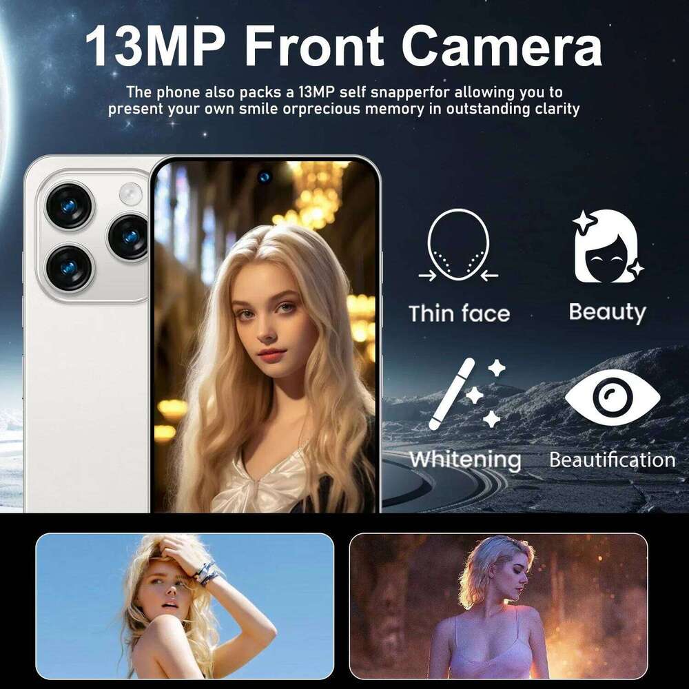 I15 16 Pro Max 5G Smart Phones 16+1Tb Camera Face Unlock Full Screen Smartphone 6.8-Inch High-Definition Screen Phone 5G Dua