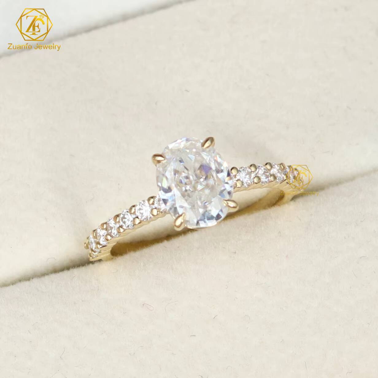 Wholesale IGI GIA Certified HPHT CVD VVS1 Lab Grown Oval Cut Diamond 3CT 5CT 14K 18K Solid Gold Jewelry Engagement Ring Women