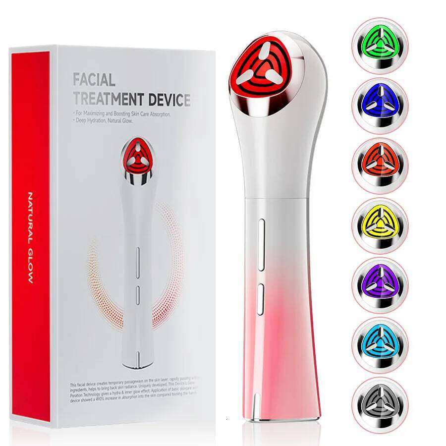 Lifting Massager 7-Color Light Therapy Face with Microcurrent, Vibration Care Tool for Youthful & Tightening Skin