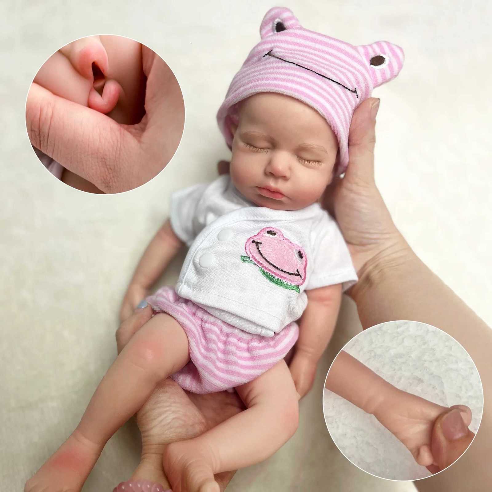 33cm Can Open Mouth Painted Solid Silicone LouLou Reborn Baby Girl and Boy Washable Newborn Baby Dolls for Kids Gift XJ250730