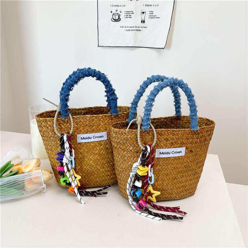 Summer New Niche Design Woven Beach Travel Handbag Korean Fashion Versatile Bag for Women