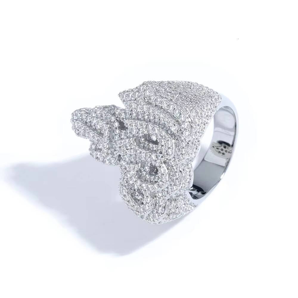 NUOYA New Design Iced Out Diamond Allah Ring Hip Hop Jewelry Fashion Silver Gold Plated Fire Ring for Men Women