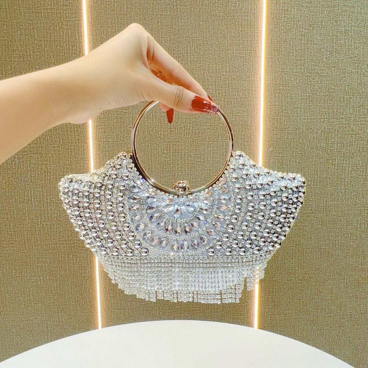 2025 Designer's New Women's Banquet Bag Full Diamond Fashion Inlaid Diamond Handbag