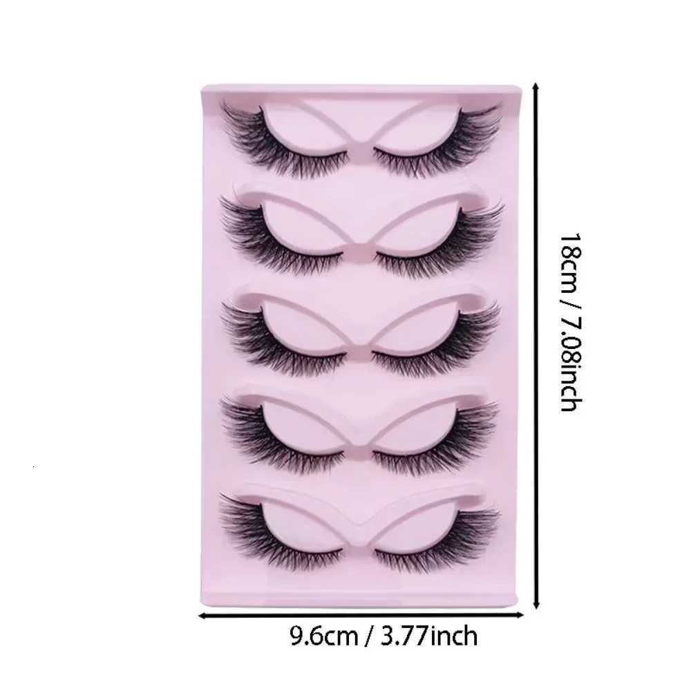 5 Pairs Cat Eye Lashes Wispy Fake Lashes Fluffy Cat Eye Lashes Extensions False Eyelashes Z250730
