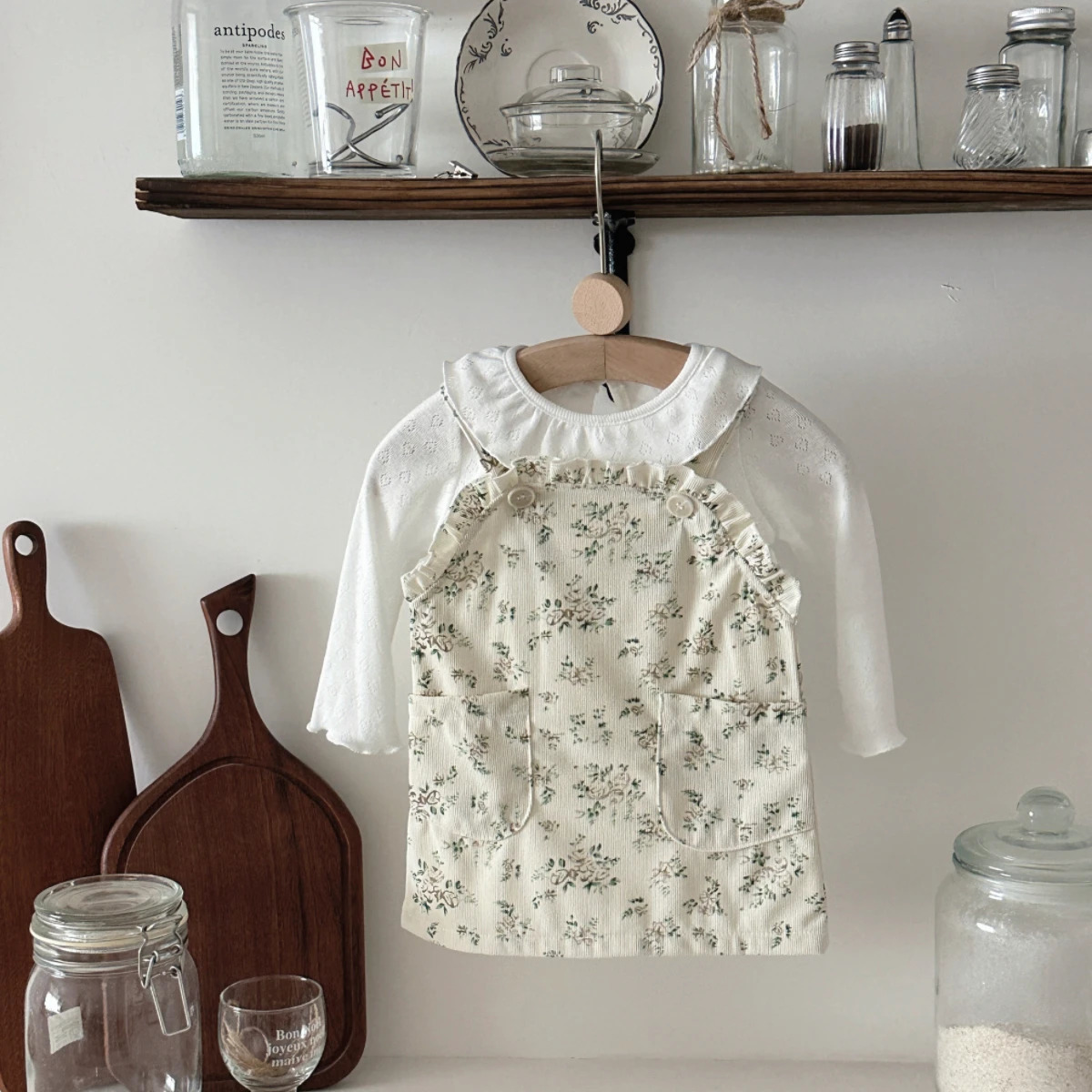 Korean Style Baby Boys Girls Clothes Set Strap Skirt Long Sleeved Top Breathable Casual Cute Sweet Indoor Spring Autumn Outfit 250729