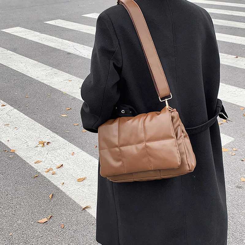 New Arrival Space Cott Shoulder Bags For Women Luxury Quilted Down Pu Leather Crossbody Bag Messenger Handbag Totes Purse Y250730