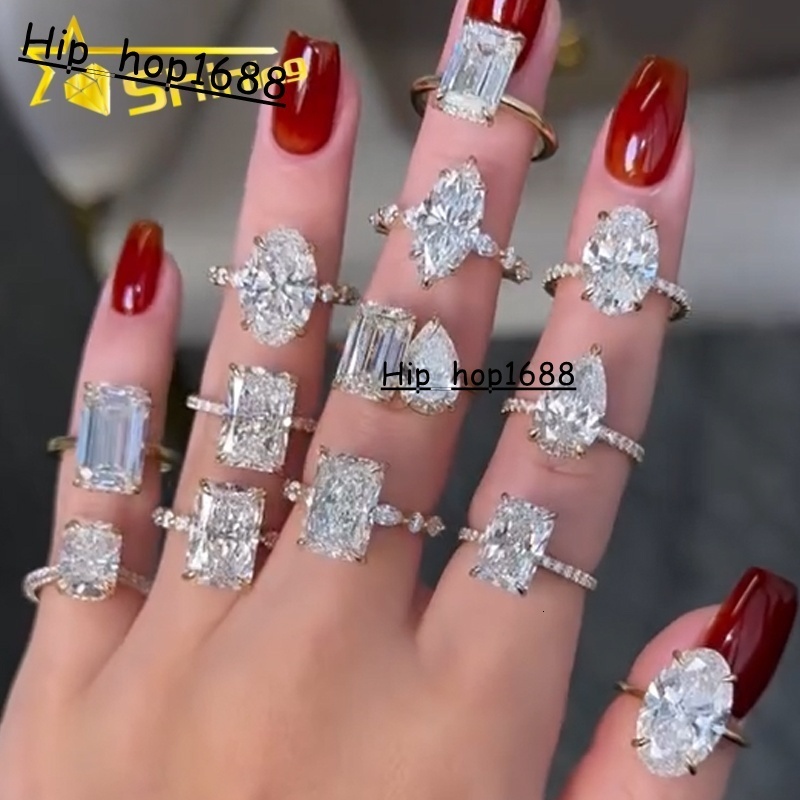 Hot Sale IGI CVD/HPHT Lab Diamonds Rings Custom Luxury 10K Real Gold Moissanite Diamonds Wedding/Engagement Rings