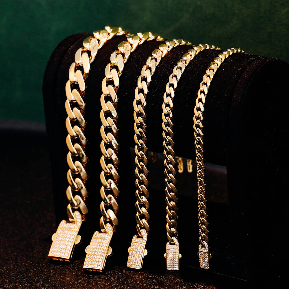 Miami Cuban Link Chain Moissanite Cuban Bracelet 925 Silver Cuban Chain