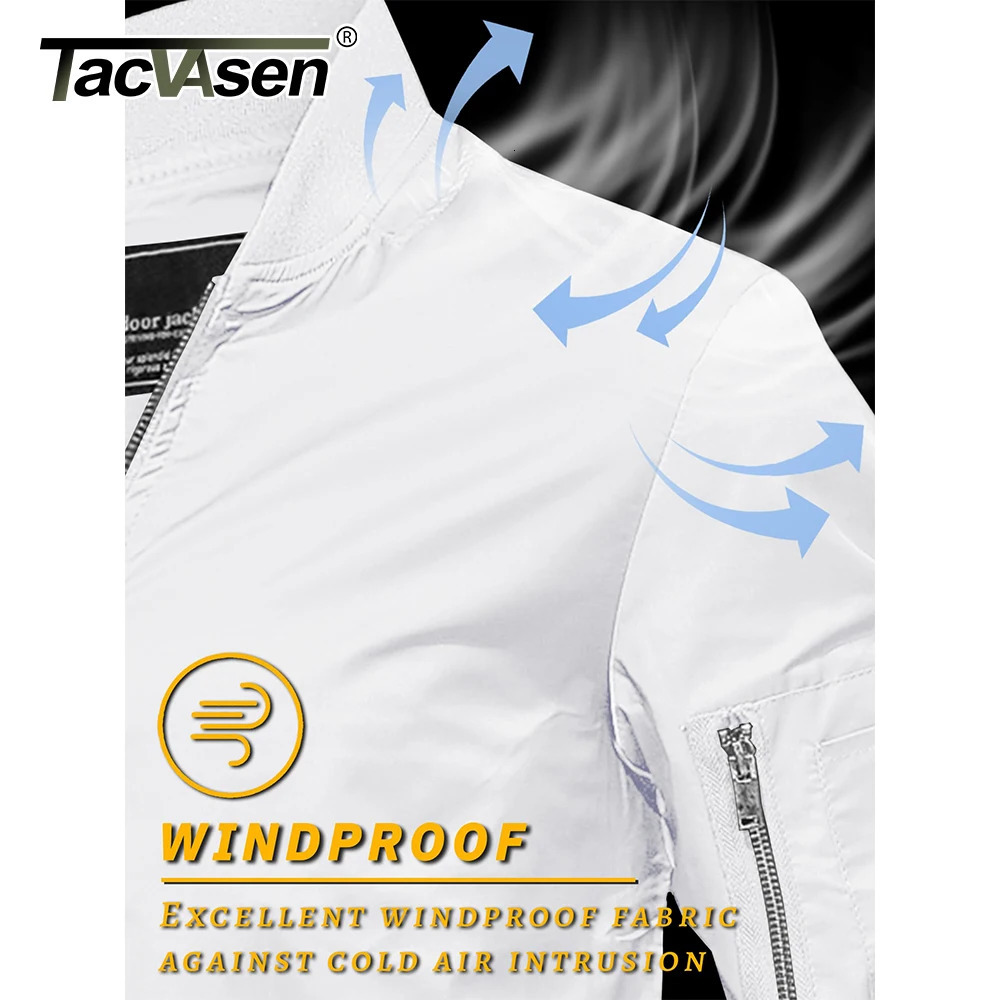 TACVASEN Mens Bomber Jacket Summer Autumn Thin Lightweight Casual Windbreaker Multipockets Full Zip Up Varsity Baseball 250730