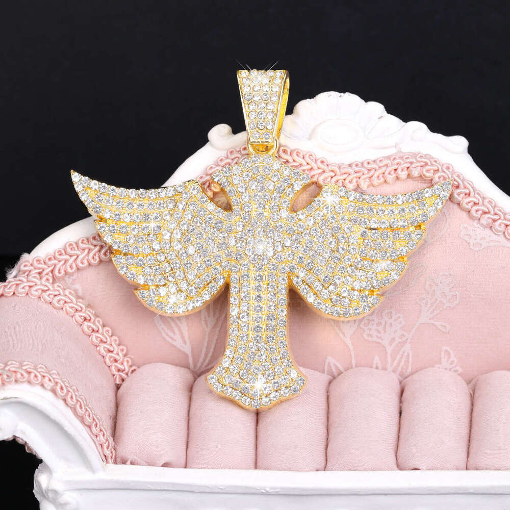 Full Dia Multi-color Angel Wings fashion Creative Alloy Necklace Pendant