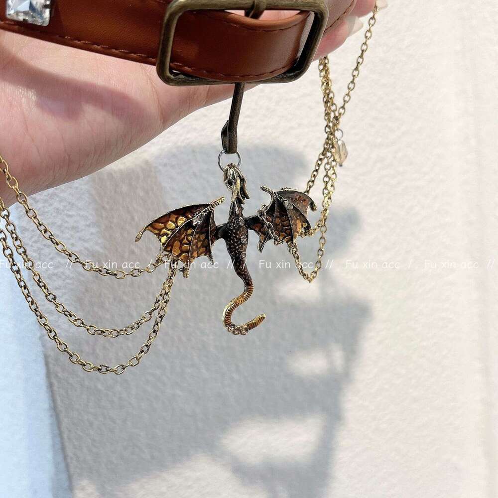 Feng Gong Heavy Industry Flying Dragon Tassel Necklace for Women 2024 New High-end Collarbone Chain Choker 074