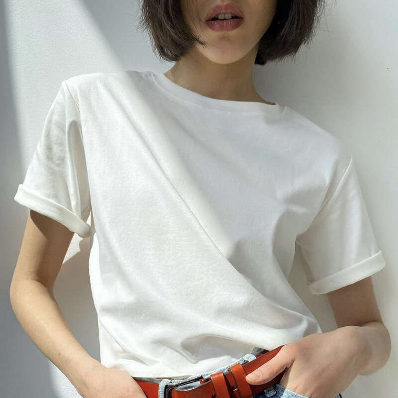 Summer Women's Pure Cotton 16 Colors Basic Loose Top Ins Style Soft T-Shirt B5