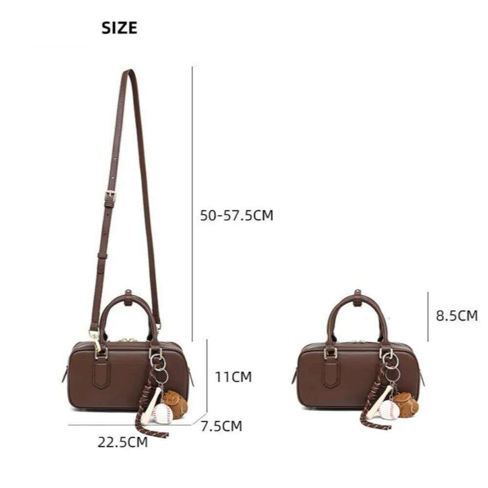 Vintage Solid Colour Handbag High Quality Leather Ladies Shoulder Large Capacity Women's Bowling Bag Fashion Girls Handbags