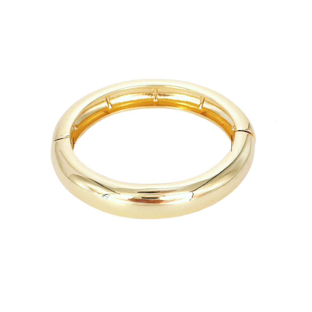 Arc Fashion Plain Circle Gold Smooth Wide Bracelet