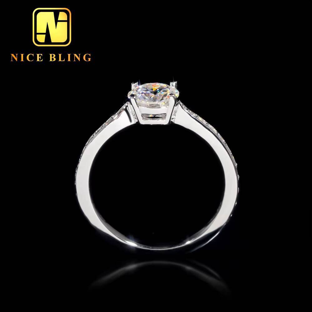 Wholesale Women Jewelry Moissanite Diamond 925 Sterling Silver Gold Plated Rings Romantic Wedding Rings Engagement Rings
