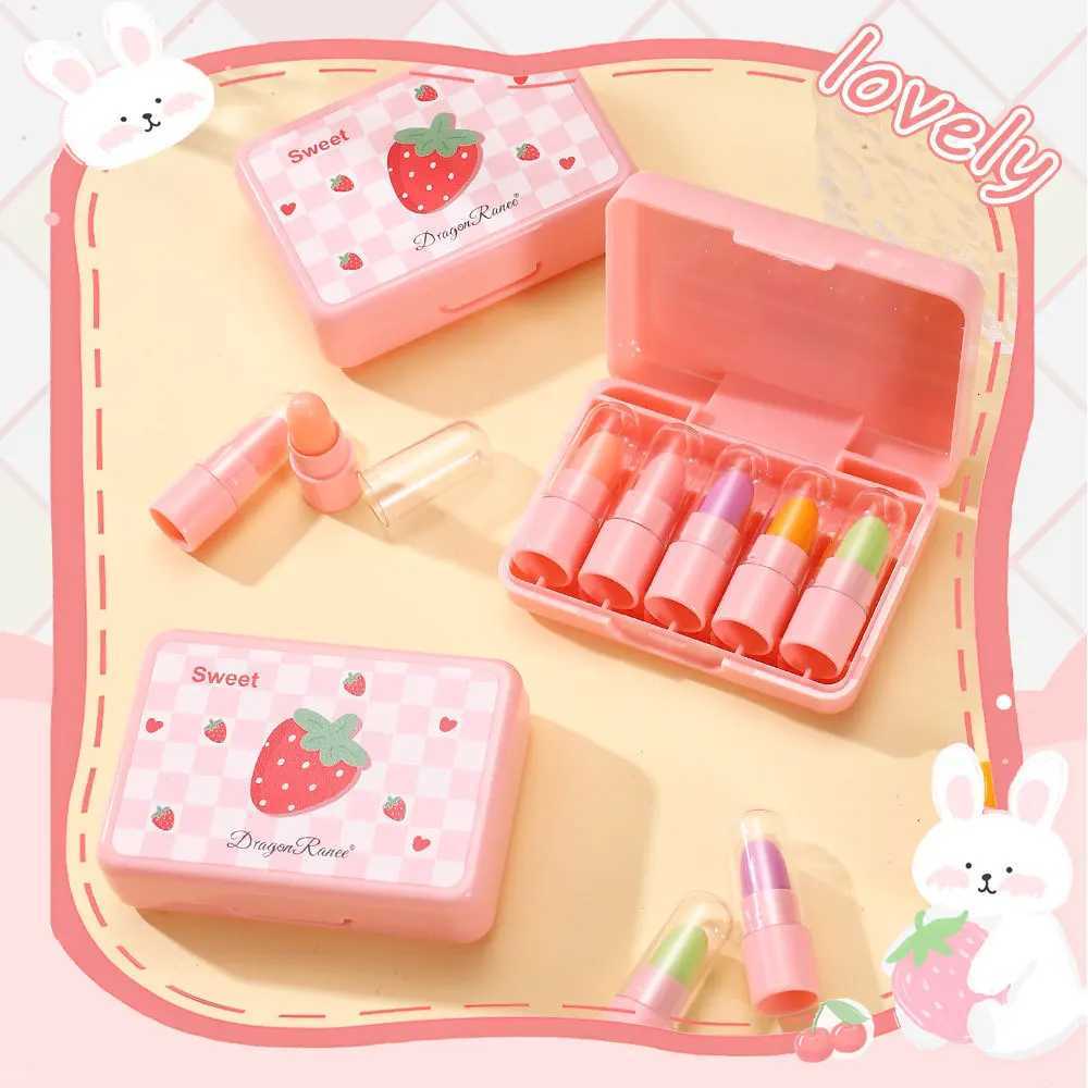 5pcs Cute Temperature Color Changing Lipstick Gift Set Cosmetics Mini Lipstick Set fruit flavor Lipgloss Makeup for Women Girl G250729