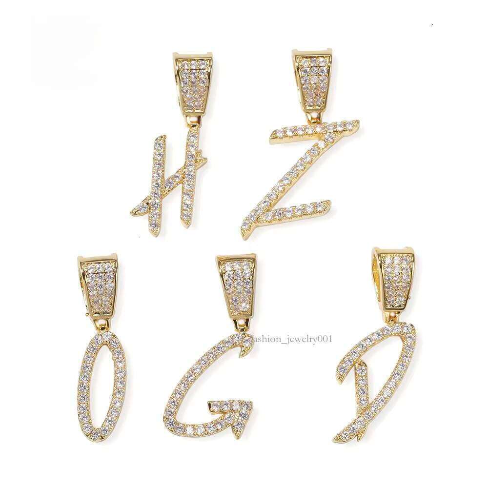 2019 New Cursive Writing Initial Charm Small CZ Letter Custom Name Pendant