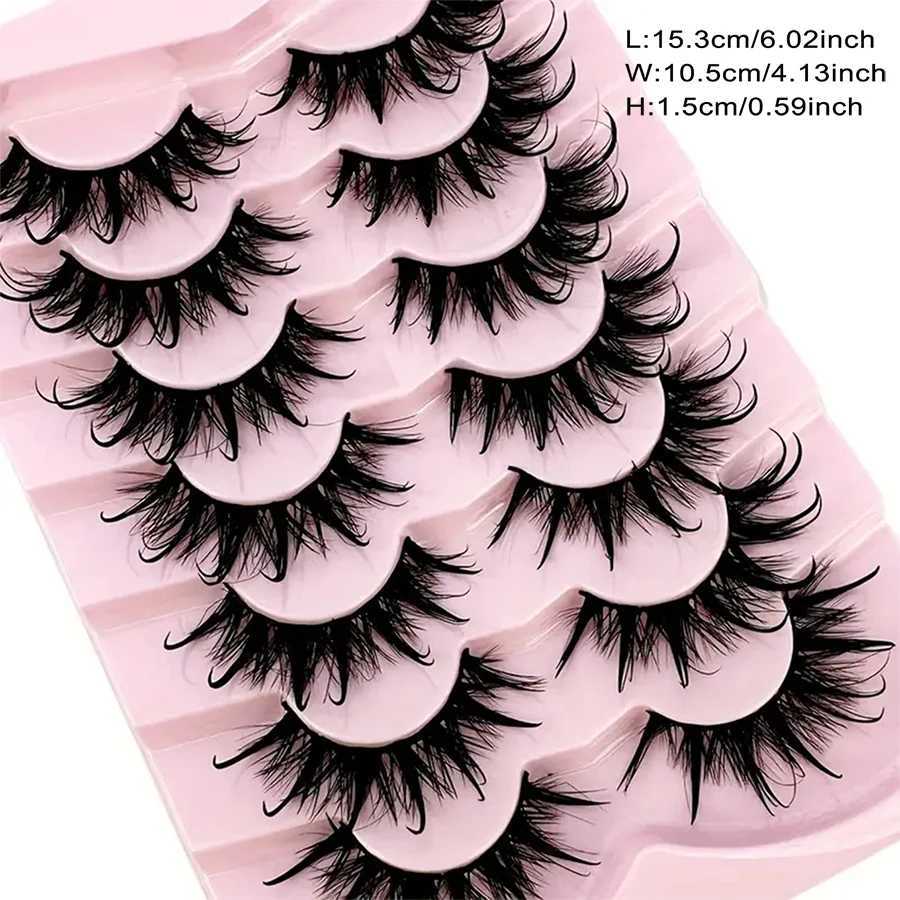 7 pairs of fashionable dense naturally curled and moisturizing false eyelashes wet eyelashes blooming like sunflowers. Z250730