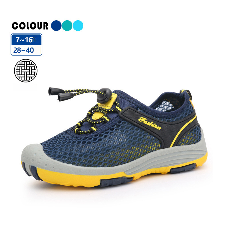 2025 Single Children's Sports Breathable Stream Hiking Hollow Mesh Outdoor Big Kids Shoes