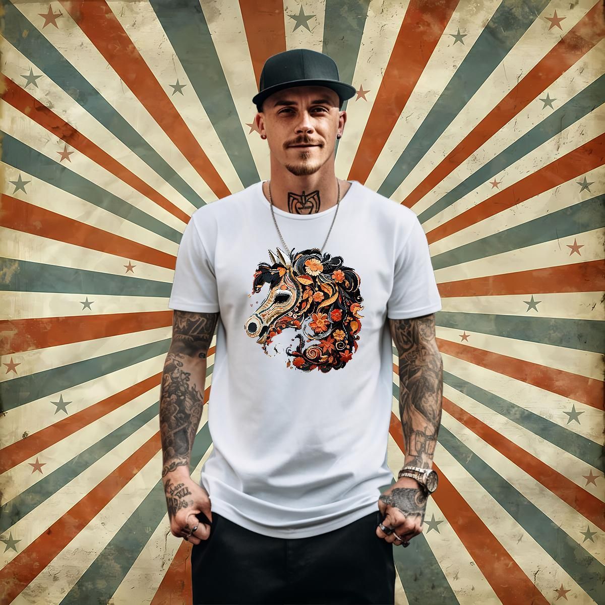 Day of the Dead Pattern Printed Designer T-shirts for Man 100% Cotton Casual O-neck Short-sleeved Tops 2025 New