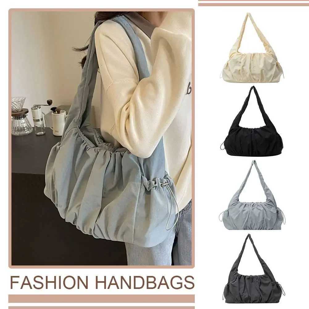 Women Padded Underarm Bag Large Capacity Cloud Pleated Shoulder Bag Top Handle Bag Solid Color Multi-pockets for Party Vacation Y250729
