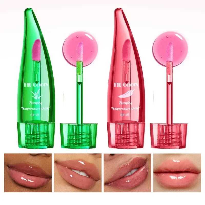 Aloe Vera Lip Gloss Chili Lip Plumping Oil Long-Lasting Moisturizing Lip Color New Thermochromic Lipgloss Warm Colorful Lips Oil G250728