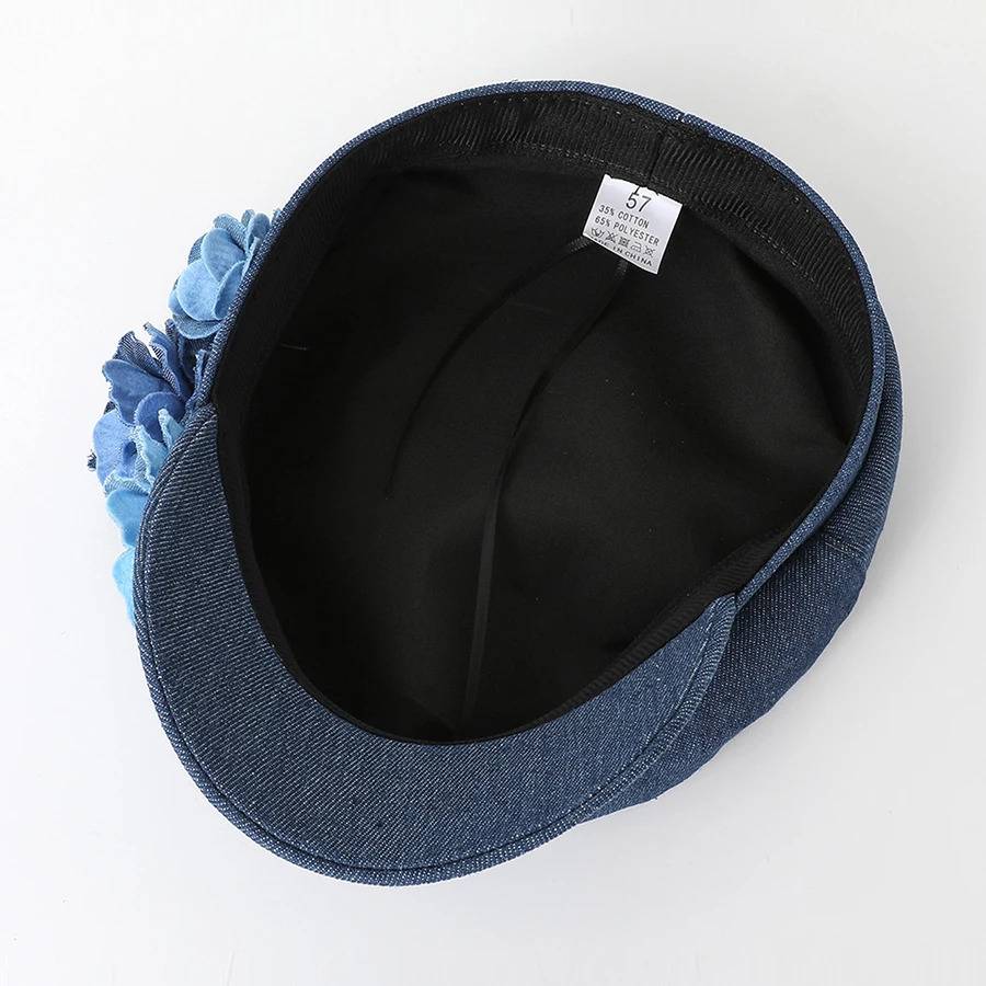 Womens Denim Beret Fashion Ladies Trendy Flat Top Captain Military Caps 250729