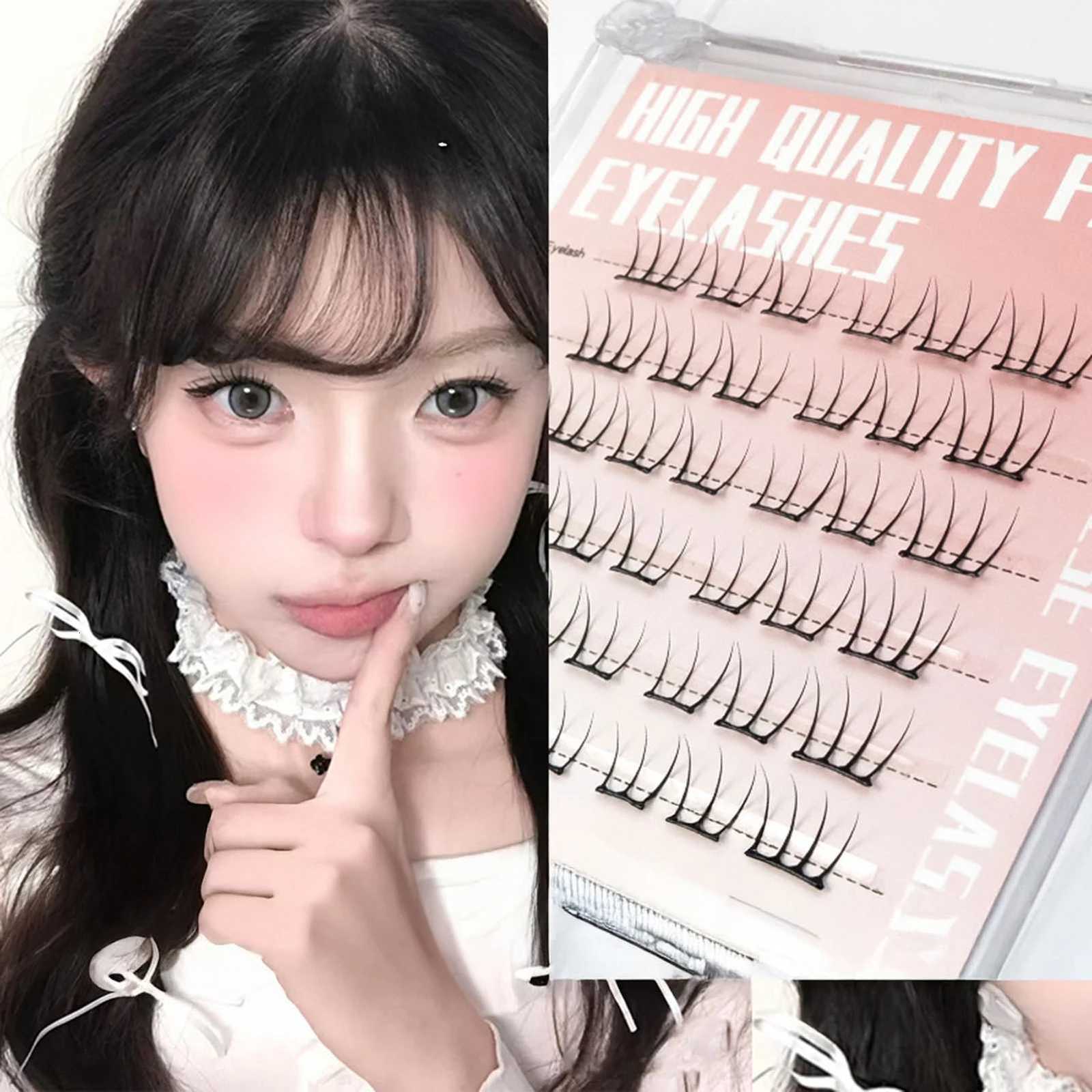 Self Adhesive DIY Lashes No Glue Needed Reusable Bottom Lash 5D Fluffy Cluster Eyelash Korean DIY Manga Lash Extension At Home Z250730