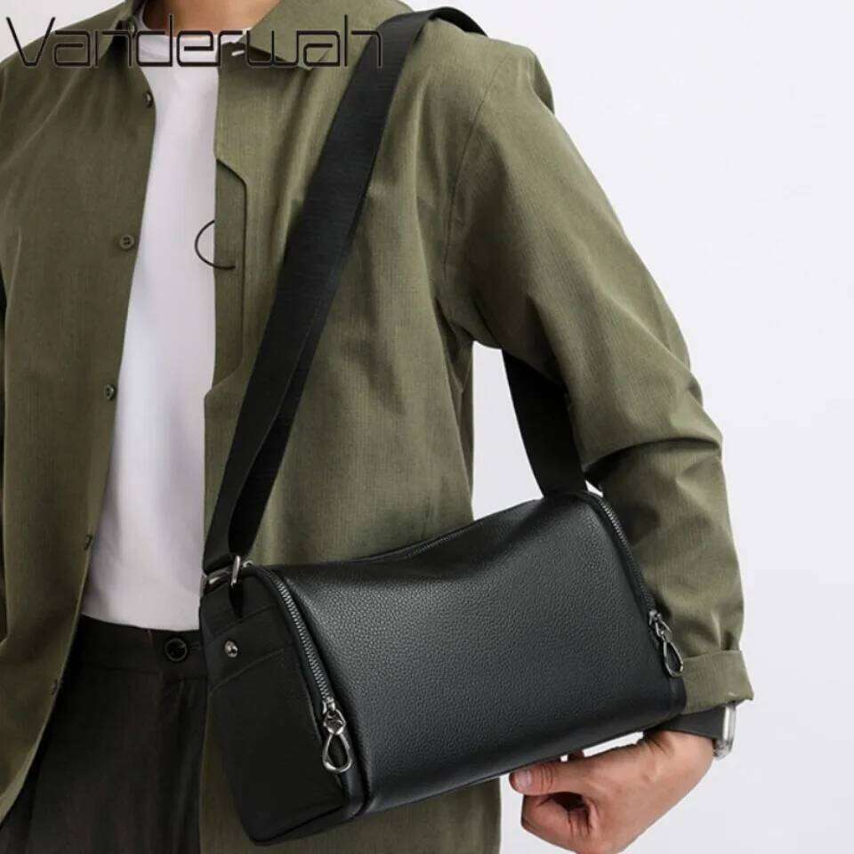 100% Genuine Cowhide Leather Handbags Large Capacity Men's Messenger Shoulder Bags For Man Travel Top-Notch Male Crossbody Bag