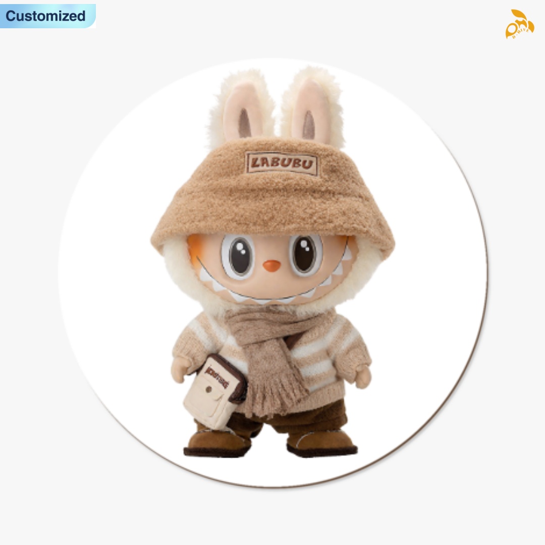 Free shipping new customized labubu Home Decor Decoration Decorative Circular wooden board painting