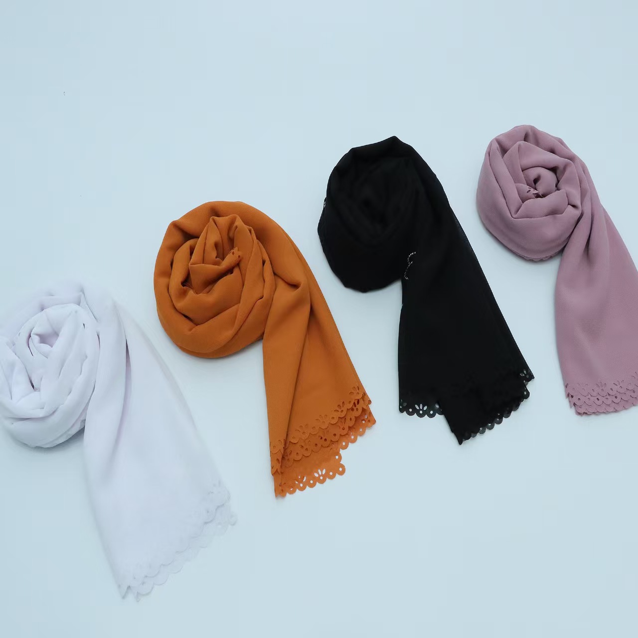 T1342 plain chiffon headscarf various patterns and patterns chiffon scarf gauze shawl