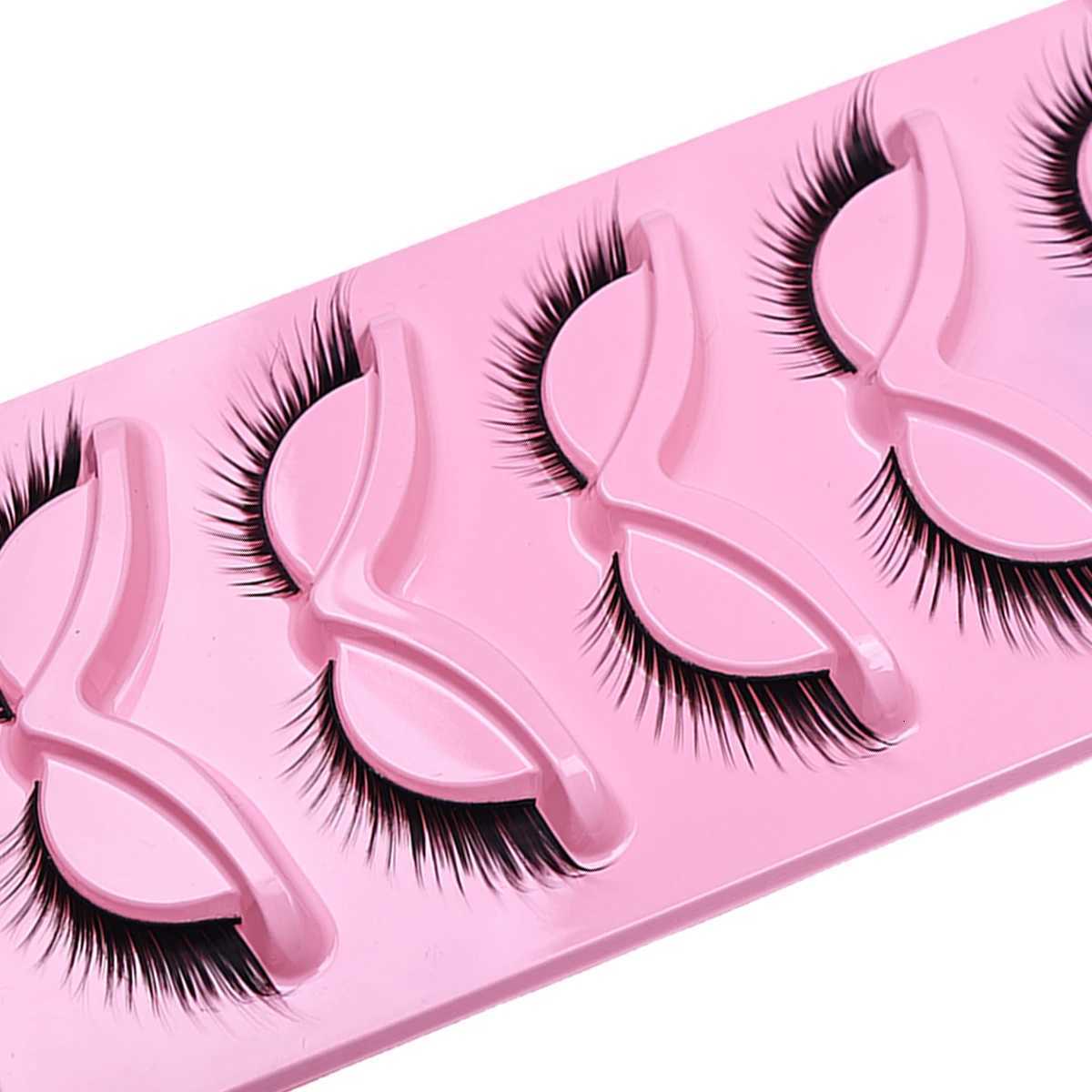 5 Pairs Cat Eye Lashes Long Lashes Cat Eye Look Wispy Lashes Eye End Elongated Strip Thick False Eyelashes Z250731