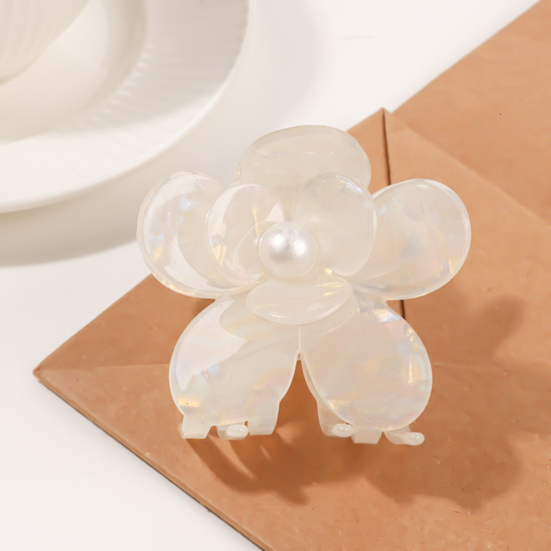 Goreisi for Women, Autumn and Winter Accessories, New Pearl Flower Hair Women's Back of Head Ponytail Claw Clip, Shark Clip