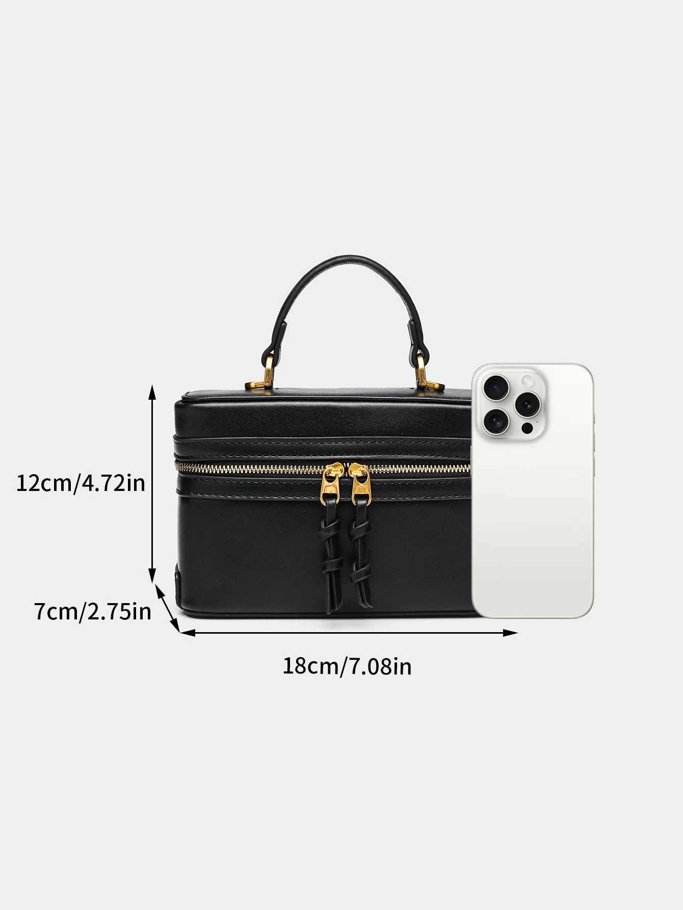 2024 Summer New Fi All-in-One Black Single Shoulder Popar Portable Hard Fi Small Square Bag Y250730