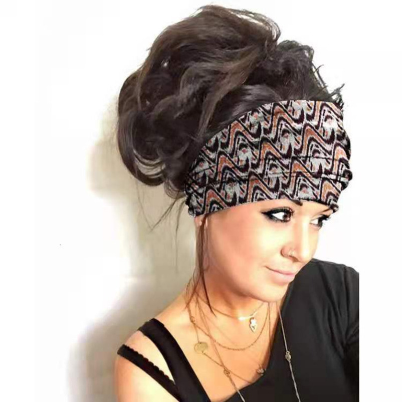 Hair Accessories Women 2025 Summer New Fashion Printed Yoga Wide Hairband