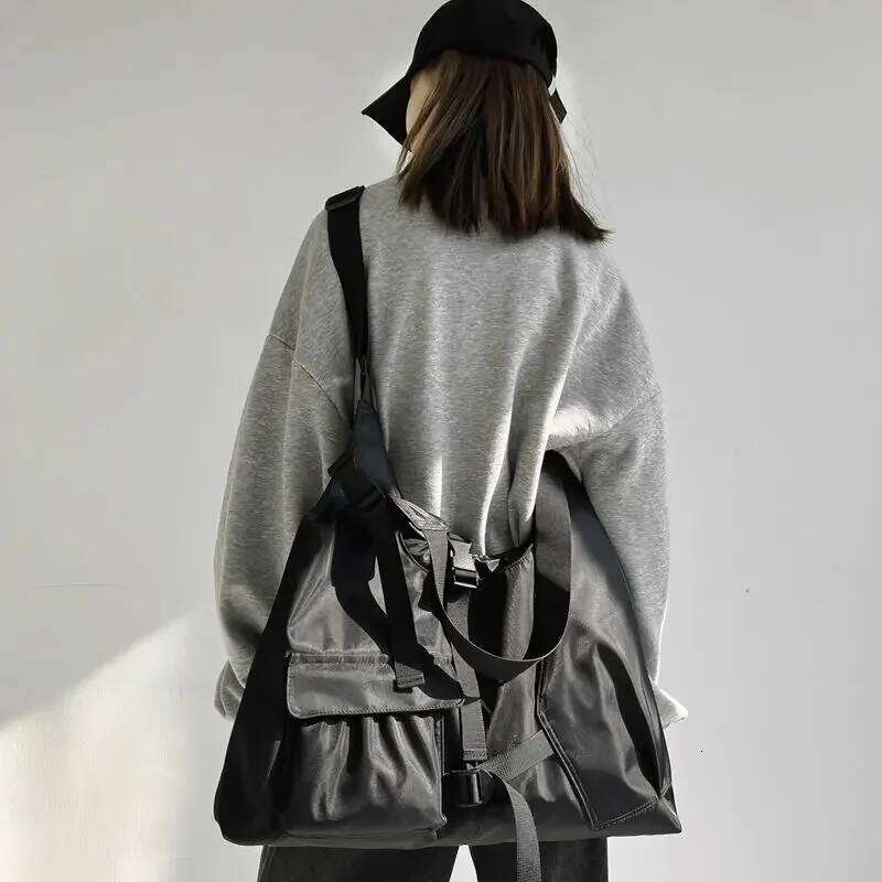 Nylon Tote Casual Zipper SOFT Fashion High-Capacity Shoulder Handbag School Bag for College Students