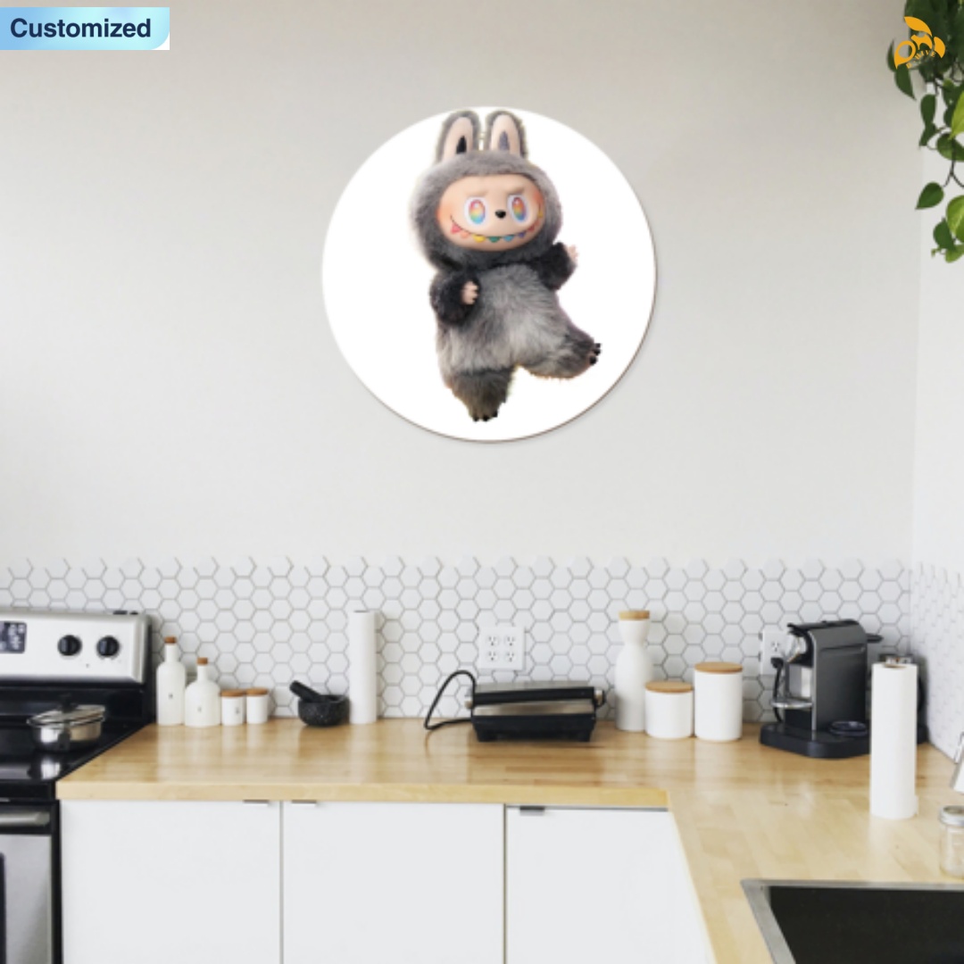 Free shipping new customized labubu Home Decor Decoration Decorative Circular wooden board painting