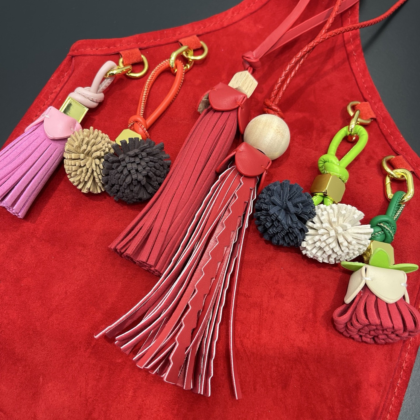 New womens bag suede suede crossbody bag genuine leather handbag for women doll pendant handbag tassel shoulder bag