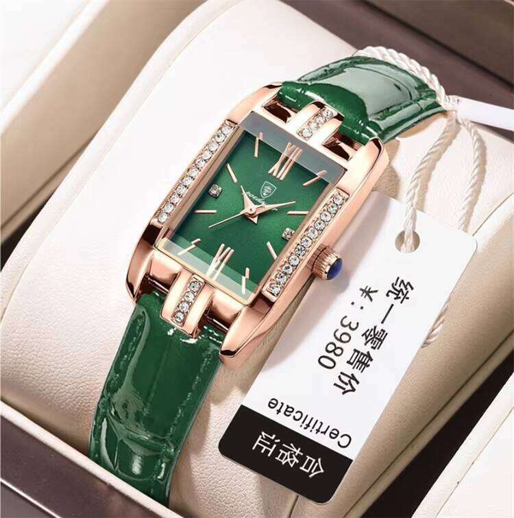 DHgargets POEDAGAR Classic Square Rhinestone P365 Quartz fashion Women's Watch